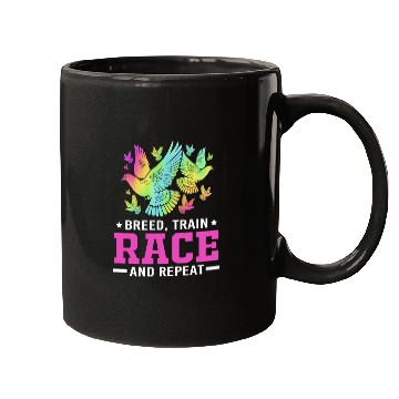 Discover Retro Breed Train Race And Repeat Funny Pigeon Mugs