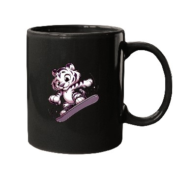Discover Cute Snowboarder Tiger Mugs