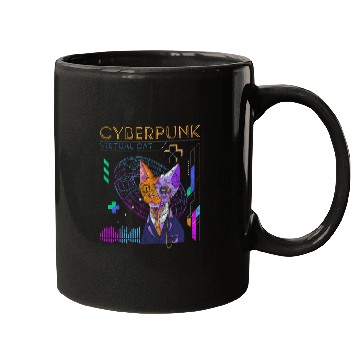 Discover Cyberpunk Technology Synthwave Japanese Mugs