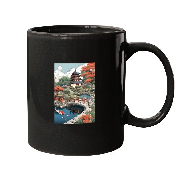Discover Serenity Under Cherry Blossoms- Japanese castle Mugs