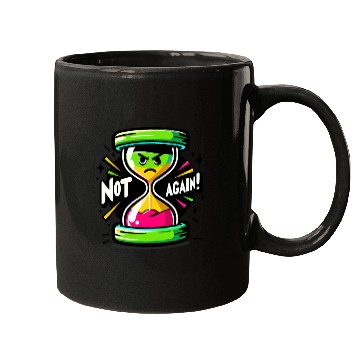 Discover Angry Hourglass Not Again Lime Green Trendy Colors Mugs