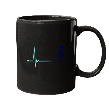 Discover Music Clef Note Violin Treble Sound Pulse ECG Mugs