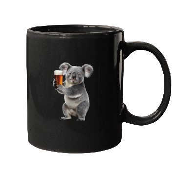 Discover Koala Drinking Beer Realistic Mugs