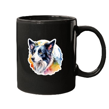 Discover Border Collie Watercolor Mugs