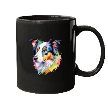 Discover Border Collie Watercolor Mugs