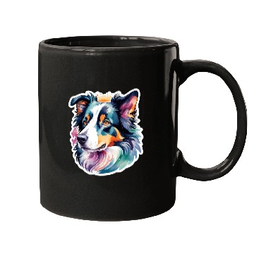 Discover Border Collie Watercolor Mugs