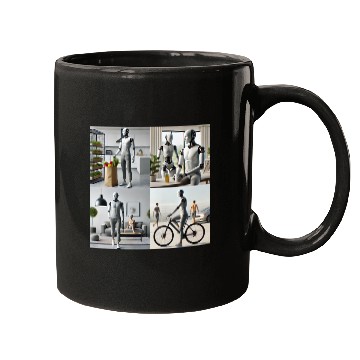 Discover Robot Busy Being Human Mugs
