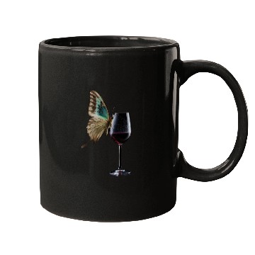 Discover Butterfly Drinking Wine Realistic Mugs