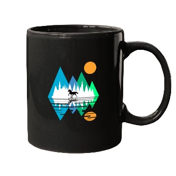Discover GEOMETRIC MOUNTAIN HORSE Mugs
