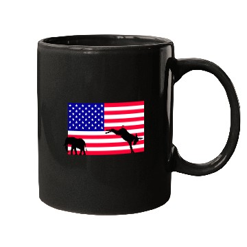 Discover Donkey kicking out the elephant, US Election 2024 Mugs