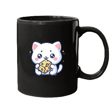 Discover Cheese Cube Cat Mugs