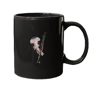 Discover Jellyfish Playing Clarinet Realistic Mugs