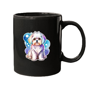 Discover Maltese Dog Watercolor Mugs