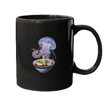 Discover Jellyfish Eating Ramen Realistic Mugs