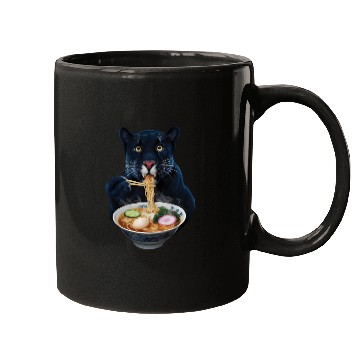 Discover Panther Eating Ramen Realistic Mugs
