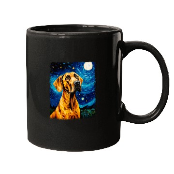 Discover Great Dane Dog Starry Night Painting Mugs