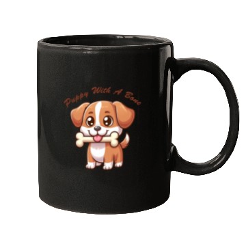 Discover Puppy with a bone Mugs
