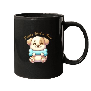Discover puppy with a bone Mugs