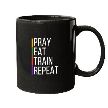 Discover Pray Eat Train Repeat Mugs