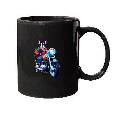 Discover Motorcycle Dog Riding Through The Streets Mugs