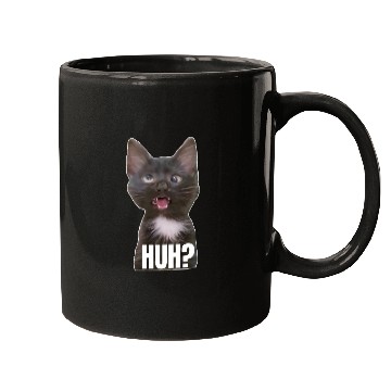Discover Funny Cross Eyed Cat Meme Huh Funny Cat Mugs