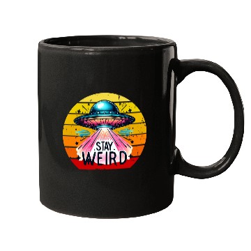 Discover Stay Weird Alien Mugs