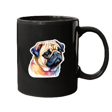 Discover Pug Watercolor Mugs