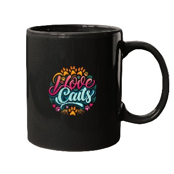 Discover Lovely design featuring the fun phrase 'I love cat Mugs
