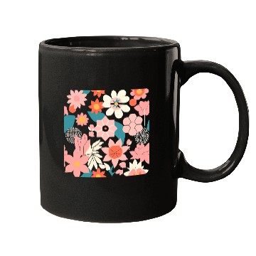 Discover Vintage Floral Design in Muted Colors Mugs