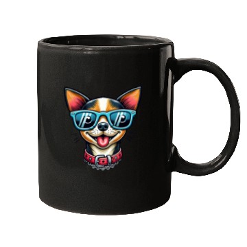 Discover Cartoon chihuahua wearing glasses, Chihuahua lover Mugs
