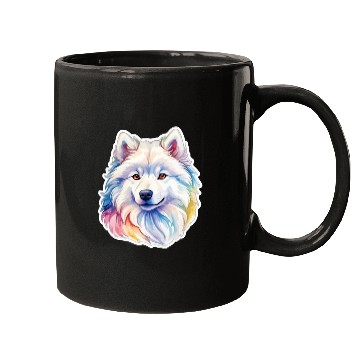 Discover Samoyed Dog Watercolor Mugs