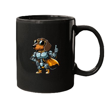 Discover Dachshund robot cyborg sci-fi dog mech design Mugs