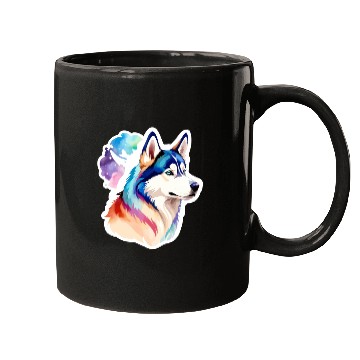 Discover Siberian Husky Watercolor Mugs