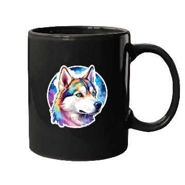 Discover Siberian Husky Watercolor Mugs