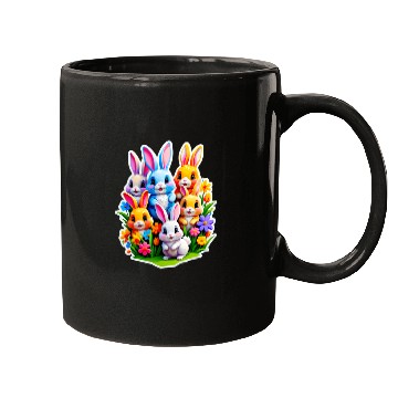 Discover Colorful Spring Celebration with Cute Bunnies Mugs