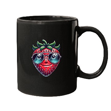 Discover Cool strawberry with sunglasses summer fruit Mugs