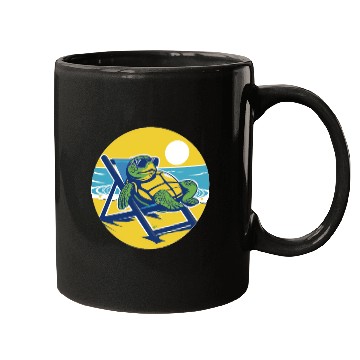 Discover Sea Turtle Chillin on the Beach Mugs