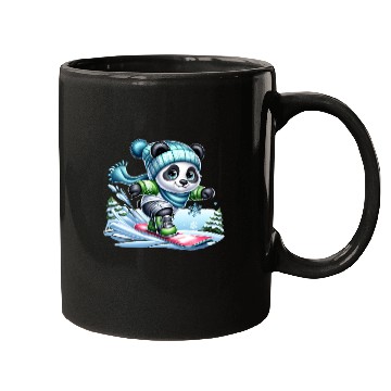 Discover Cute Snowboarder Panda Mugs