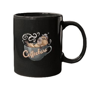 Discover Coffeebara Capybara Coffedrinker Mugs