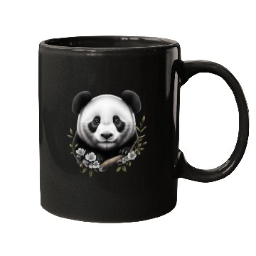 Discover Cute Panda with Flowers Mugs