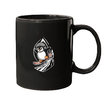 Discover Snowboarding Penguin Adventure Mugs