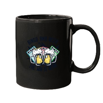 Discover Bingo And Beer The Win is Near Daubers Mugs