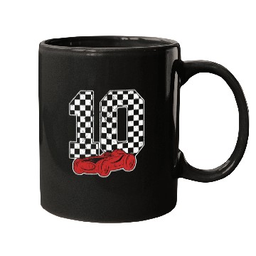 Discover 10 Year Old Pit Crew Boy Car Racing 10th Birthday Mugs