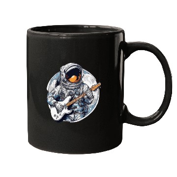 Discover Astronaut plays guitar on a planet in space Mugs