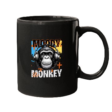 Discover Moody Monkey | Funky Headphones Mugs