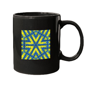 Discover mushroom yellow blue green mandala Mugs