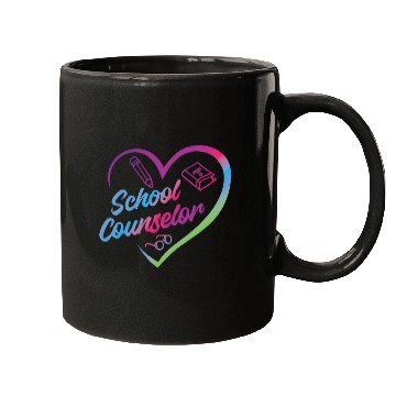 Discover School Counselor Heart Watercolor Mugs