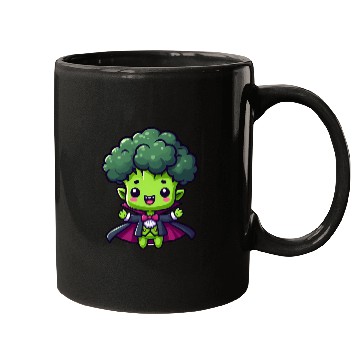 Discover Cute Halloween Broccoli Vampire Cartoon Green Mugs