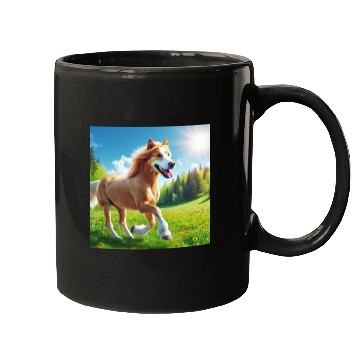 Discover The golden retriever-horse Mugs