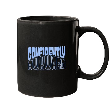 Discover Confidently awkward in blue Mugs